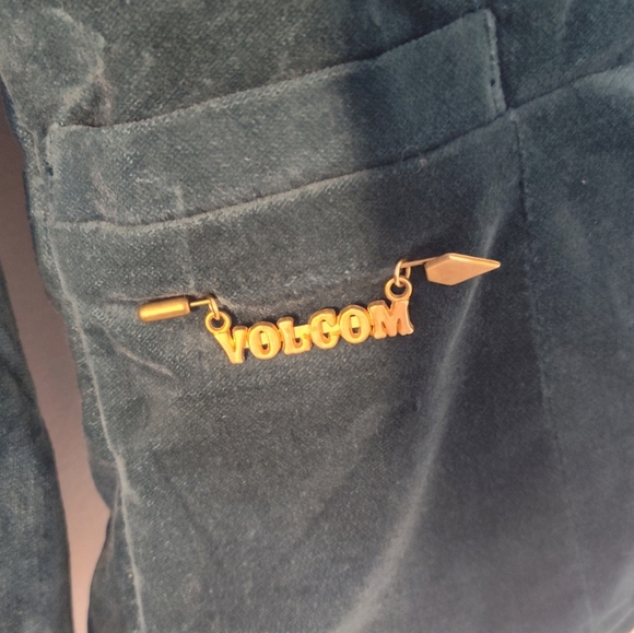 Volcom Women's Teal Velvet Blazer Size M #718 - Picture 4 of 5